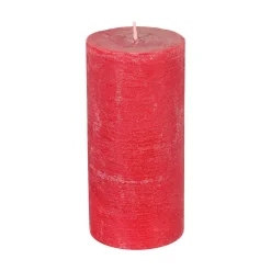 BOUGIE RONDE RUSTIC ROUGE 7X14CM