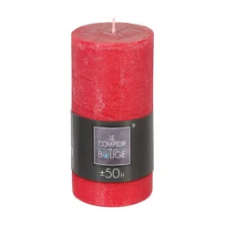BOUGIE RONDE RUSTIC ROUGE 7X14CM