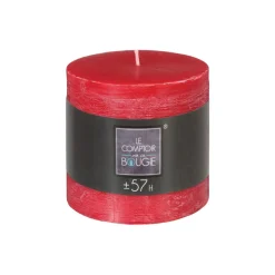 BOUGIE RONDE RUSTIC ROUGE 10X10CM