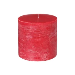 BOUGIE RONDE RUSTIC ROUGE 10X10CM