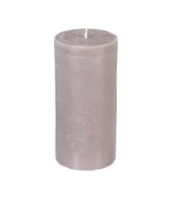 BOUGIE RONDE RUSTIC TAUPE 7X14CM