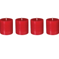 BOUGIE VOTIVE OLIA ROUGE D.4.5CM X4 PIECES