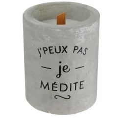 BOUGIE ZEN CIMENT MECHE BOIS