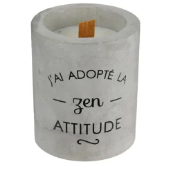 BOUGIE ZEN CIMENT MECHE BOIS
