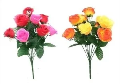 BOUQUET DE BOUTONS DE ROSE ET GYPSO H.40CM