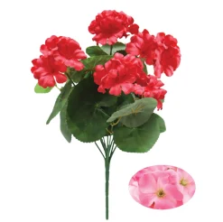 BOUQUET GERANIUMS H38CM ROUGE ET ROSE