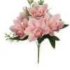 BOUQUET 6 ORCHIDEES H.34CM BLANC ET ROSE