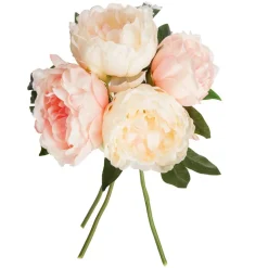 BOUQUET 4 PIVOINES ROSE H.30CM
