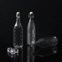 BOUTEILLE EN VERRE A CLAPET EMBOSSE 1L