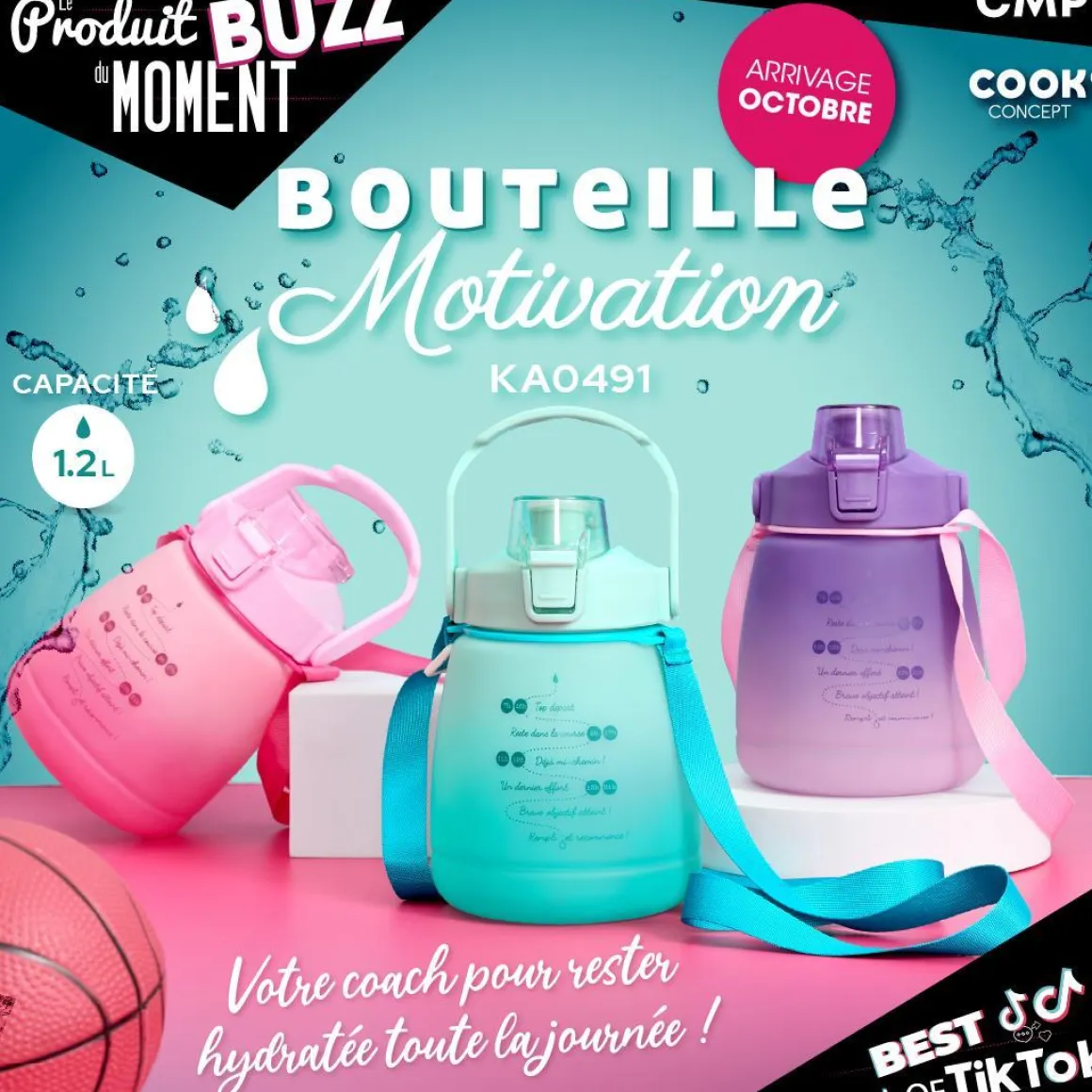 BOUTEILLE MOTIVATION COMPACTE 1.2L AVEC SANGLE
