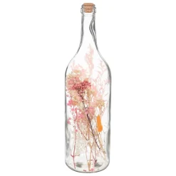 BOUTEILLE VERRE FLEURS SECHEES H.45CM