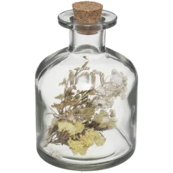 BOUTEILLE VERRE FLEURS SECHEES D.8X11CM