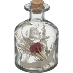 BOUTEILLE VERRE FLEURS SECHEES D.8X11CM