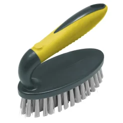 BROSSE A LAVER BICOLORE POIGNEE ANTI GLISSE GRIS CURRY