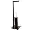 BROSSE ET DEROULEUR PAPIER WC METAL NOIR