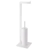 BROSSE ET DEROULEUR PAPIER WC METAL BLANC