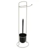 BROSSE ET DEROULEUR PAPIER WC METAL FILAIRE FICELLE NOIR