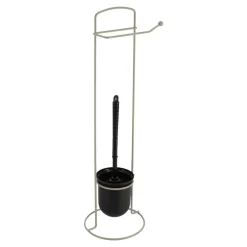 BROSSE ET DEROULEUR PAPIER WC METAL FILAIRE FICELLE NOIR