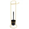 BROSSE ET DEROULEUR PAPIER WC METAL FILAIRE OCRE NOIR