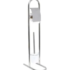 BROSSE ET DEROULEUR PAPIER WC ACIER INOXYDABLE PROMO   CHROM