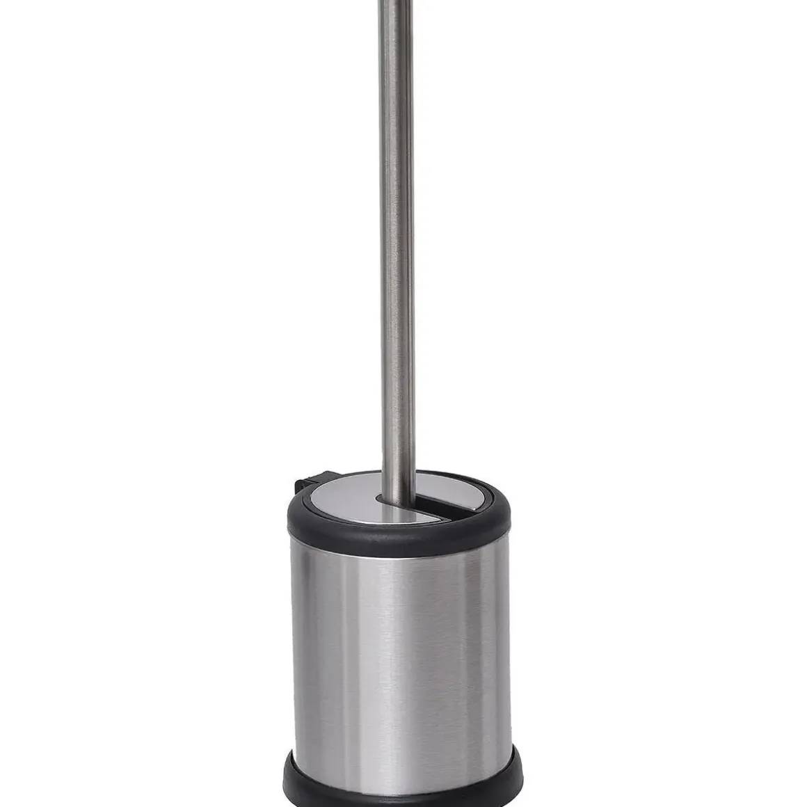 BROSSE WC ACIER INOXYDABLE COUVERCLE RABATTABLE CHROME