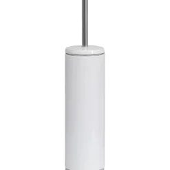BROSSE WC METAL BLANC