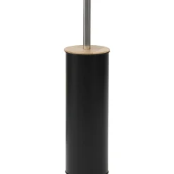 BROSSE WC METAL COUVERCLE BAMBOU NOIR