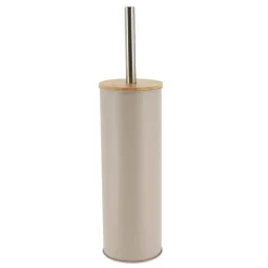 BROSSE WC METAL COUVERCLE BAMBOU TAUPE