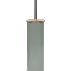 BROSSE WC METAL COUVERCLE BAMBOU KAKI