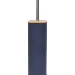 BROSSE WC METAL COUVERCLE BAMBOU BLEU