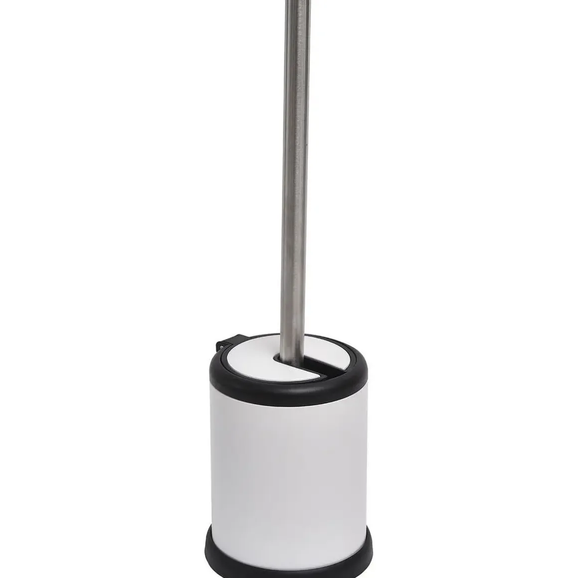 BROSSE WC METAL COUVERCLE RABATTABLE BLANC MAT