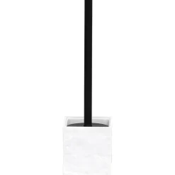 BROSSE WC POLYRESINE CARREE TIGE NOIRE MAT BLANC