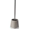BROSSE WC RONDE BASE CARREE CHROMEE TAUPE