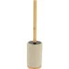 BROSSE WC RONDE EFFET MAILLE ET TIGE BAMBOU NATUREL