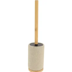 BROSSE WC RONDE EFFET MAILLE ET TIGE BAMBOU NATUREL
