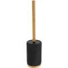 BROSSE WC RONDE EFFET MAILLE ET TIGE BAMBOU NOIR