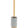 BROSSE WC RONDE EFFET MAILLE ET TIGE BAMBOU GRIS