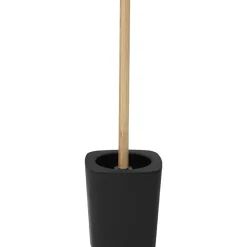 BROSSE WC RUBBER ET ABS ET TIGE BAMBOU NOIR