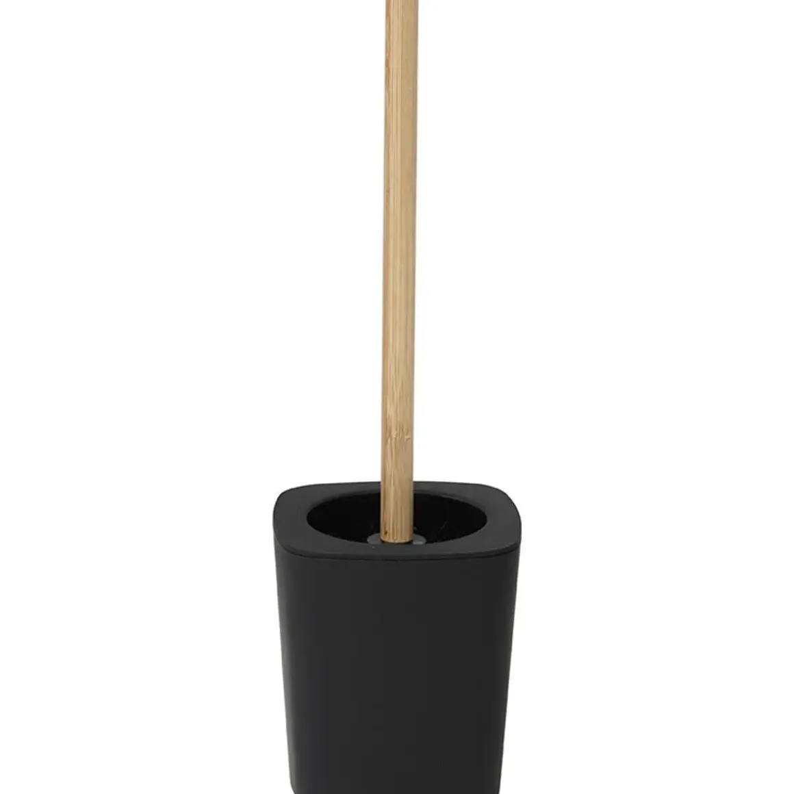 BROSSE WC RUBBER ET ABS ET TIGE BAMBOU NOIR