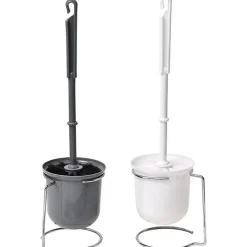 BROSSE WC SUPPORT METAL CHROME BLANCHE OU GRISE