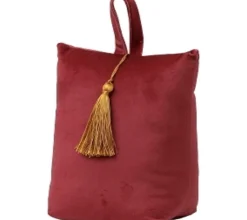 BUTEE DE PORTE VELOURS ANNEES 30 ROUGE