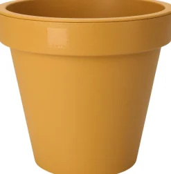 CACHE POT DOUBLE PAROI JAUNE 20CM