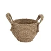 CACHE POT JONC TRESSE AVEC POIGNEES 25X18CM