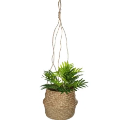 CACHE POT ROSEAU ETHNIQUE D.18CM