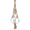 CACHE POT VERRE CORDE RAFFIA H.16CM