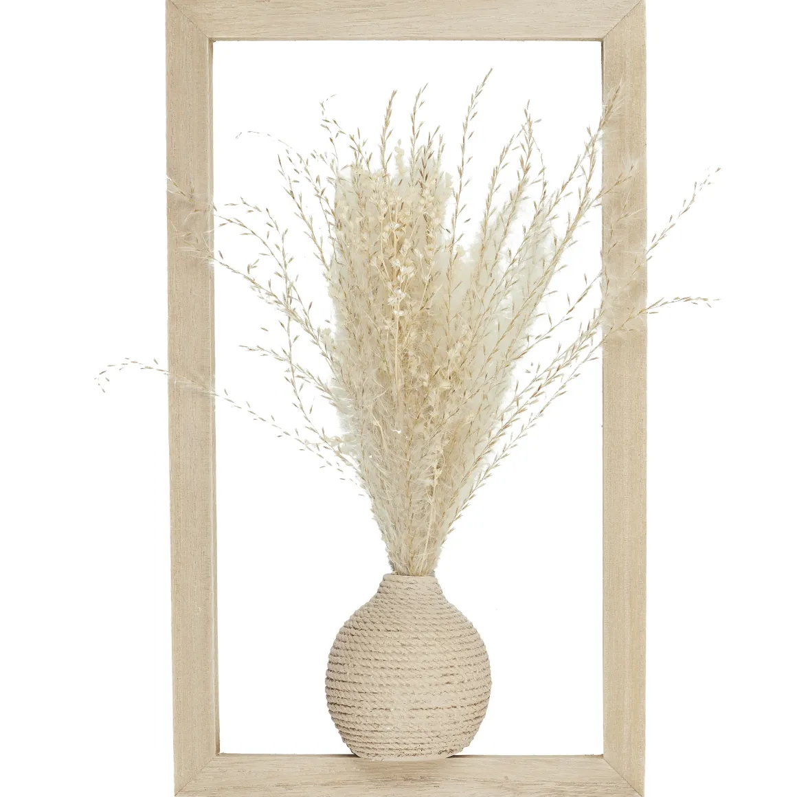 CADRE MURAL VASE ET FLEURS SECHEES 19X32CM