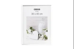 CADRE PHOTO PLASTIQUE VERRE BLANC 30X40CM