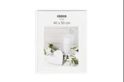 CADRE PHOTO PLASTIQUE VERRE BLANC 40X50CM