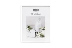 CADRE PHOTO PLASTIQUE VERRE BLANC 24X30CM