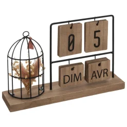 CALENDRIER METAL BOIS LUMIERE D HIVER